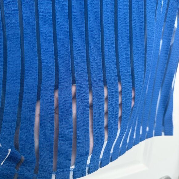 ZARA | Mesh Pinstripe mock neck blouse - Picture 2 of 10